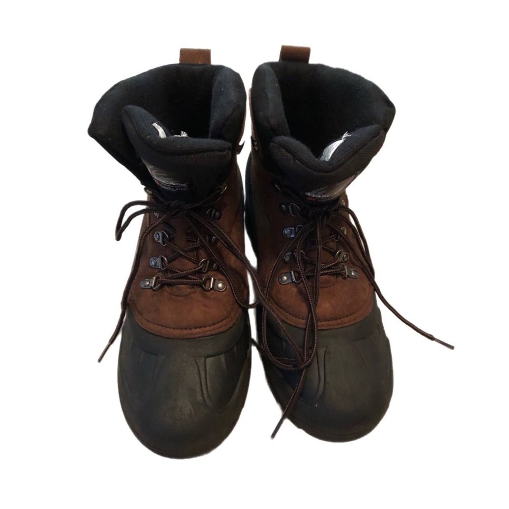 Itasca Mens Boots Sz 12 Black Rubber Brown Windsor Thinsulate Lace Up -U2b256